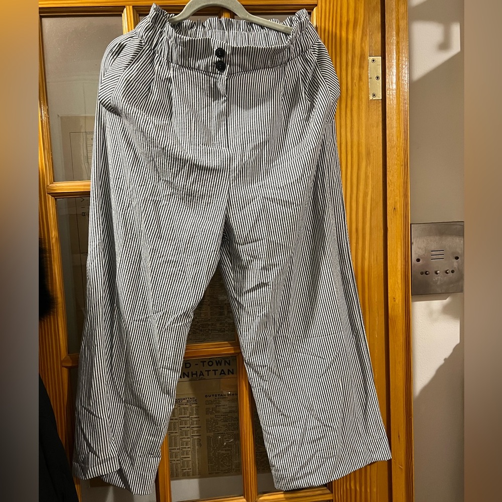 H&M seersucker pinstripe pants